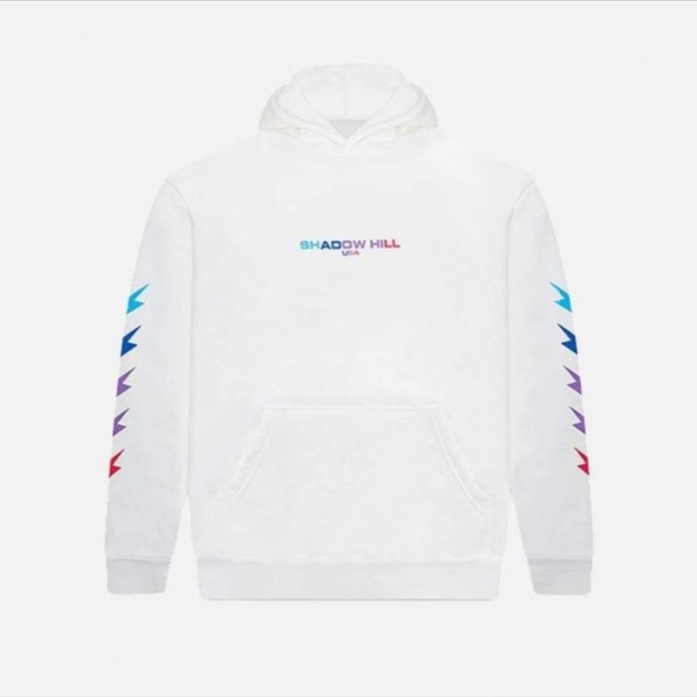 White Shadow Hill Hoodie Gradient Lightning